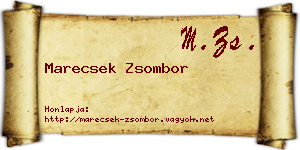 Marecsek Zsombor névjegykártya